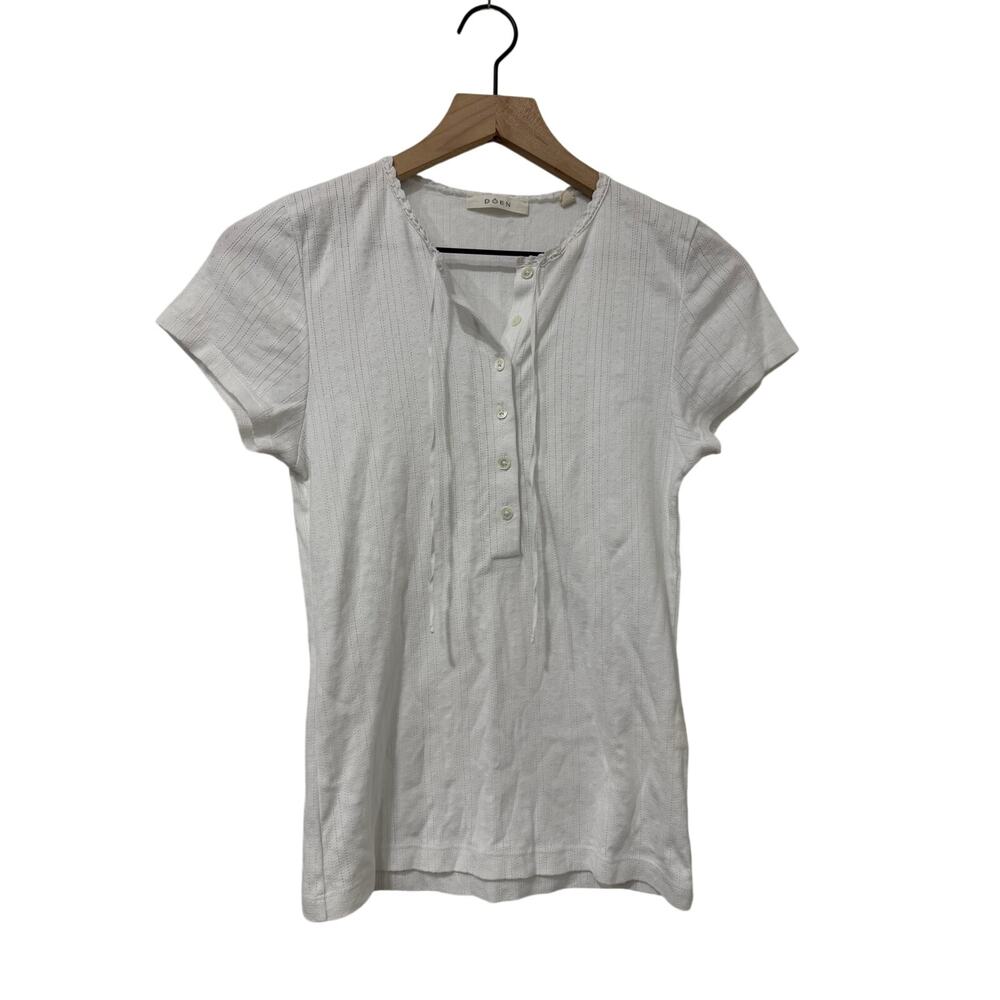 Doen White Pointelle Blouse